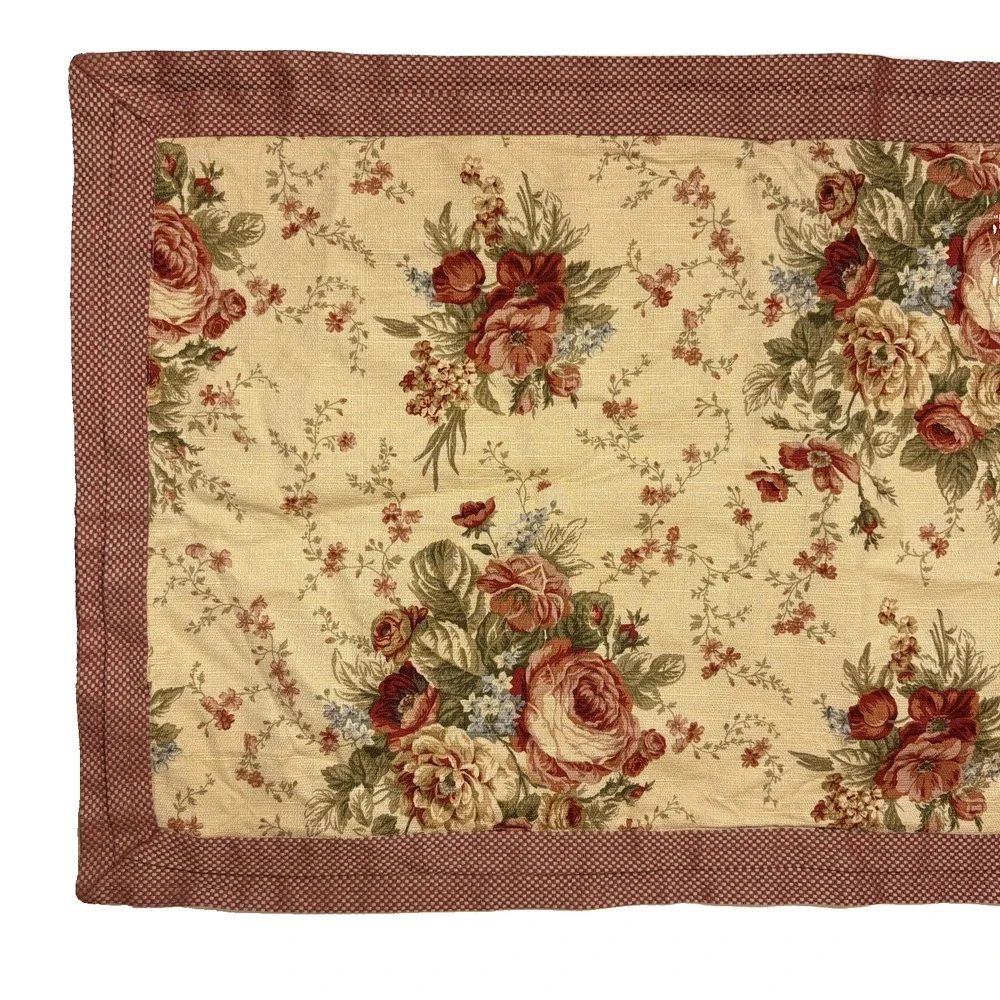 Waverly Norfolk Rose Sonata Harbor House 1 King Sham Red Floral Gingham Check